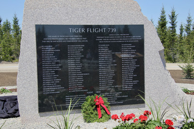 The new monument ? made entirely of granite, standing 8ft tall, 9.5ft wide, 4ft deep at its base ? displays the engraving of each of the 93 Army soldiers aboard, as well as the names of the 11 flight crew members, many of whom were veterans themselves.