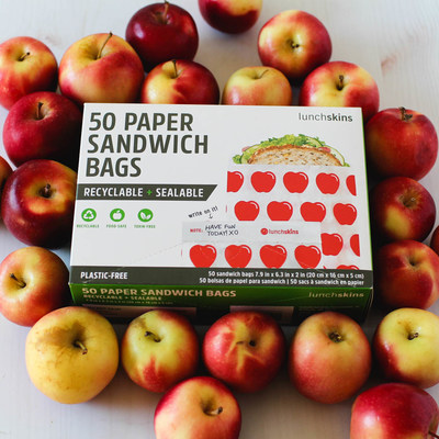 Lunchskins Recyclable & Sealable Paper Sandwich Bags - Apple