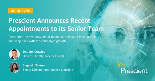 Prescient has announced the recent appointment of two new senior members: Dr. John Crowley and Sugandh Sharma