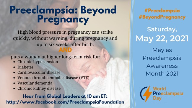 Preeclampsia Survivors are at higher risk for long-term health complications. Learn more www.preeclampsia.org/beyondpregnancy