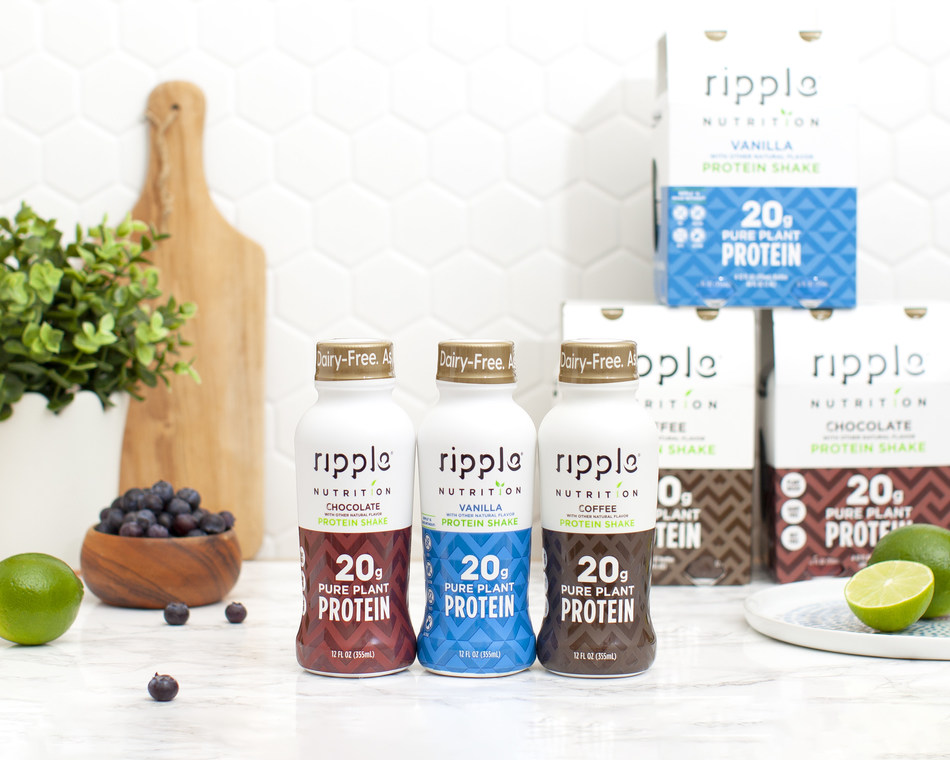Available in Chocolate, Vanilla and Coffee, Ripple Plant-Based Protein Shakes are available in retailers nationwide like Target, Giant, Wegmans, Big Y, Gelsons and 7-11.