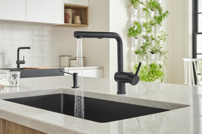 BLANCO LINUS Kitchen Faucet shown in Coal Black