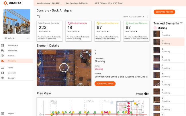 Quartz recently launched its Concrete Deck Analysis