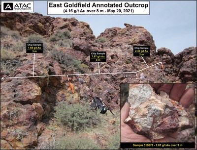 East Goldfield Outcrop Sample (CNW Group/ATAC Resources Ltd.)