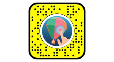 Open Snapchat and point your camera at the Snapcode. Press on the yellow square and hold to scan it. The Scan Band lens will appear in your Lens Carousel.