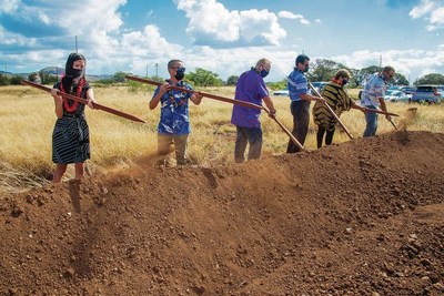 A special blessing and groundbreaking in Kalaeloa took place on May 21 as Hunt, joined by special guests from the Hawaii Community Development Authority and community members, marked a milestone?the first step in preparing the area for the future VA ALOHA Care Clinic and Gentry Homes.