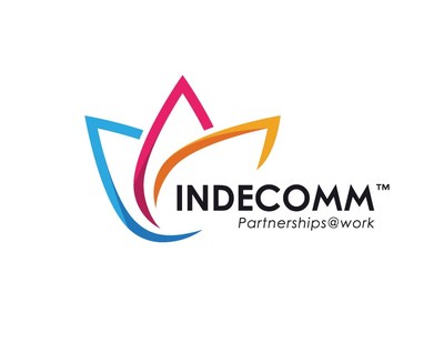 Indecomm Global Services Logo - Lotus leaf - Partnerships at Work