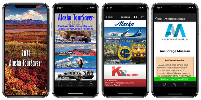 Alaska TourSaver Regional and Statewide App Coupon Packages