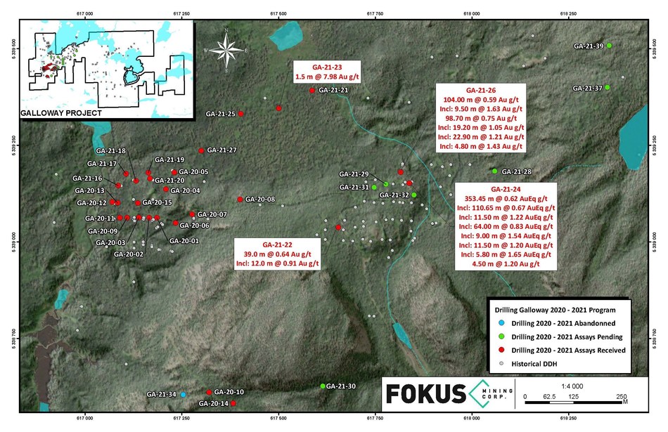 Fokus Mining Intersected 0 62 G T Aueq Over 343 45 Meters On The Gp Gold Sector At Galloway