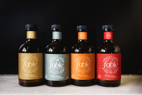 Fable is a line of four cannabis-infused botanical beverages, available for purchase July 2021 in select California dispensaries, lounges and delivery platforms. The Fable brand offers consumers intentionally-crafted THC/CBD cocktails that draw inspiration from modern mixology, adding a premium cannabis product to the burgeoning alcohol-alternative beverage market. Each 12-ounce bottle delivers three cocktail servings, containing a micro dose of 4mg THC and 2mg CBD per serving.
