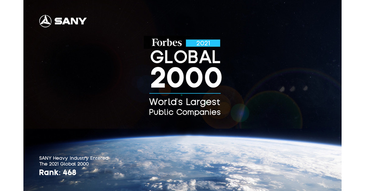 SANY named by Forbes as China's largest heavy equipment company in 2021