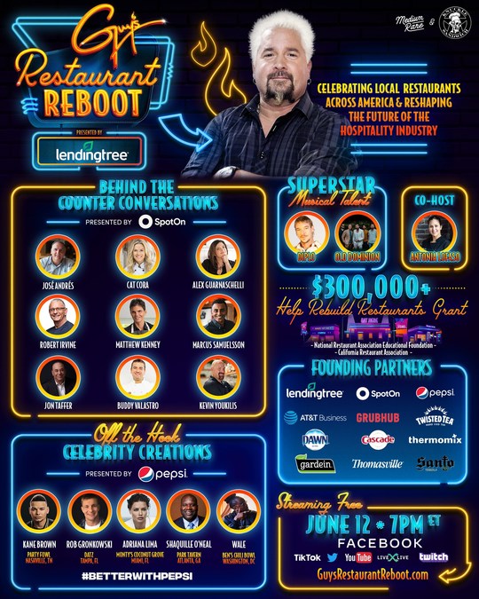 Guy's Restaurant Reboot Presented by LendingTree Celebrates Local Restaurants Across America During Free Live Stream Event on June 12, 7 p.m. EDT - Vimarsana News