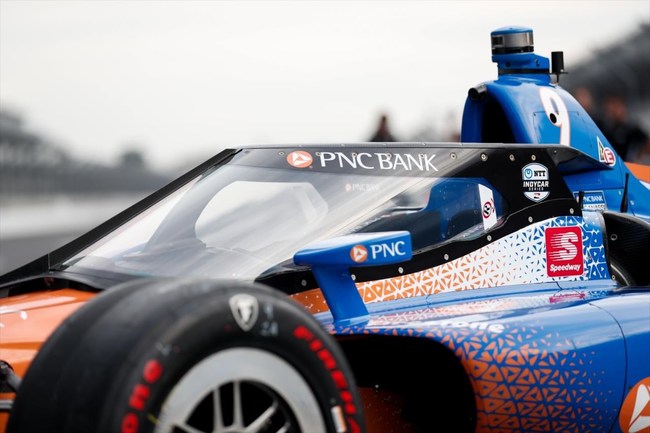 Aeroscreen with Racing Optics multilayer tear offs on Scott Dixon's IndyCar