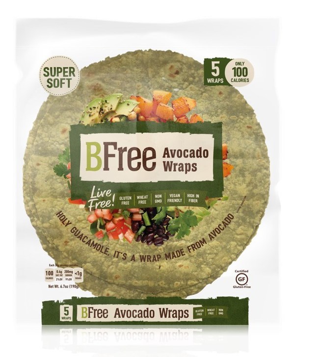 BFree's new Avocado Wraps are the first of its kind in the U.S. market. Light, super-soft and flavorful, they are high in fiber, provide a natural source of protein, calcium and amino acids and are completely gluten and dairy-free.