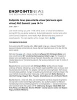 Endpoints News presents its annual (and once again virtual) R&D Summit: June 14-16