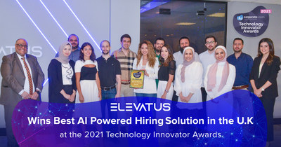 ELEVATUS Wins Best AI Powered Hiring Solution in the United Kingdom at the 2021 Technology Innovator Awards (PRNewsfoto/Elevatus Inc)