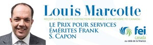 Louis Marcotte reçoit la plus haute distinction décernée à un membre FEI Canada : le Prix pour services émérites Frank S. Capon