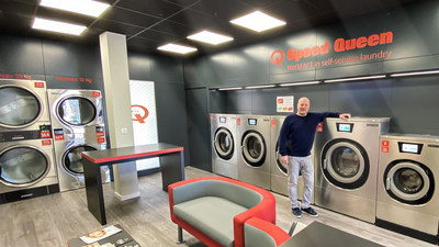 Stéphane Charles in his Speed Queen laundry, the 800th store opened in Europe.
