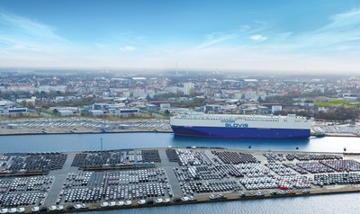 Hyundai Glovis PCTC at the port of Bremerhaven in Germany