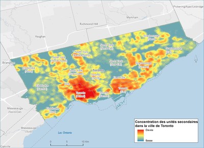 Concentration de logements accessoires dans la ville de Toronto (Groupe CNW/Socit canadienne d'hypothques et de logement)