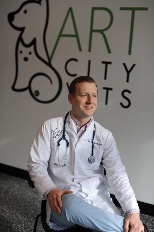 Dr. Edward Aller, owner and practicing veterinarian, opens new veterinary wellness center.