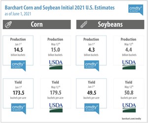 Barchart Forecasts Cut to USDA Corn Yield and Production Figures in Initial 2021 Production Estimates