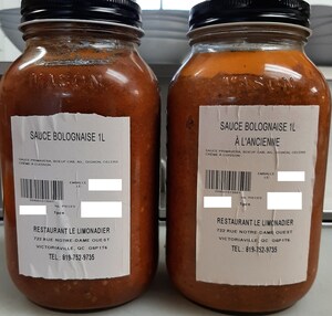 Absence d'information nécessaire à la consommation sécuritaire de la sauce bolognaise vendue par le restaurant Le Limonadier