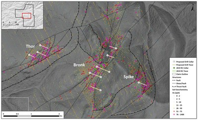 Figure 1. Plan Map of Healy Target Areas and Proposed Diamond Drilling (CNW Group/Kenorland Minerals Ltd.)