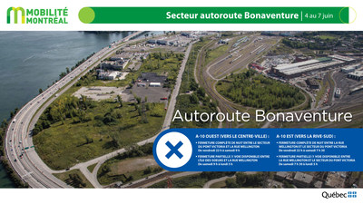 Autoroute 10 Bonaventure, fin de semaine du 4 juin (Groupe CNW/Ministère des Transports)