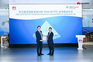 Huawei osiąga zgodność z najbardziej rygorystycznymi na świecie normami magazynowania energii potwierdzoną certyfikacją TÜV Rheinland