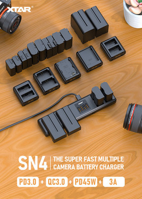 XTAR SN4 Released on Kickstarter June 7, 2021 : A Camera Battery Charger Tailored for Photography and Videography