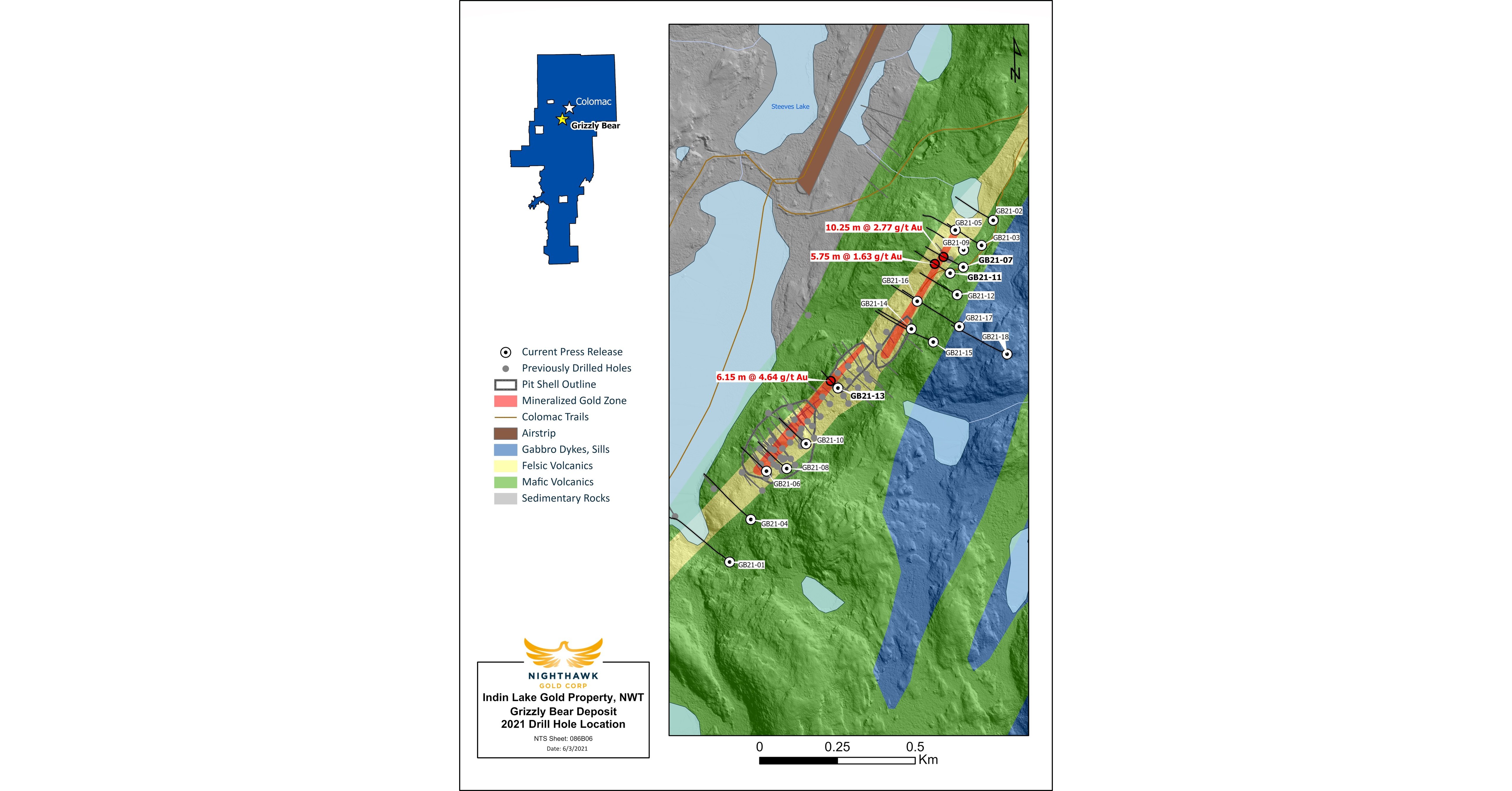 Nighthawk Reports Initial Drill Results From its Phase I 2021