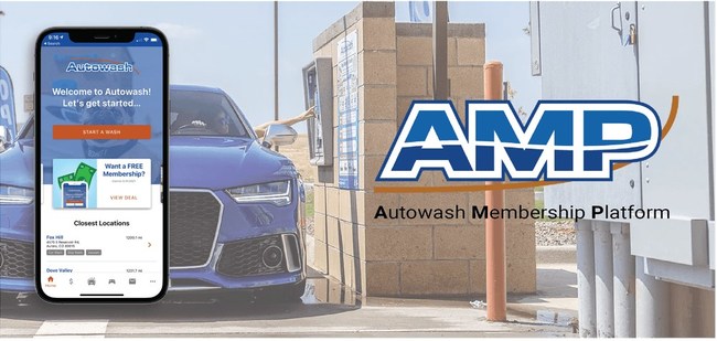 The AMP membership platform provides a customized car wash app and data-driven digital marketing