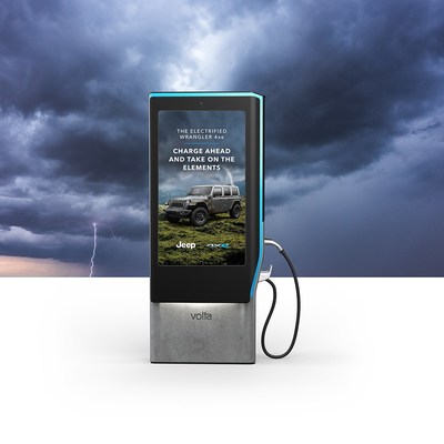 Jeep 4xe Stormy Weather Campaign on Volta Charging Stations