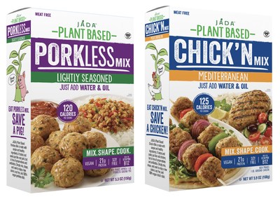 JADA’s new Plant-Based Porkless Mix and Plant-Based Mediterranean Chick’n Mix