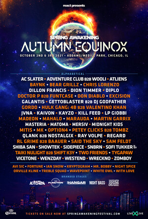 LiveXLive's React Presents' Spring Awakening Music Festival (SAMF) Autumn Equinox Sells Out Tier 1 General Admission And VIP Tickets