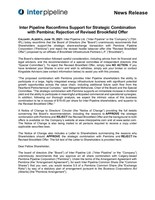 Inter Pipeline Reconfirms Support for Strategic Combination with Pembina; Rejection of Revised Brookfield Offer (CNW Group/Inter Pipeline Ltd.)