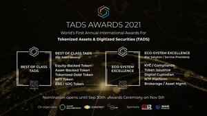 TADS Awards 2021 -- The World's First Annual International Awards for Tokenized Assets &amp; Digitized Securities ("TADS") Opens for Nominations