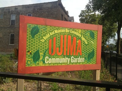 Ujima Community Garden in West Humboldt Park is the site of a joint effort between NHS and Guaranteed Rate.