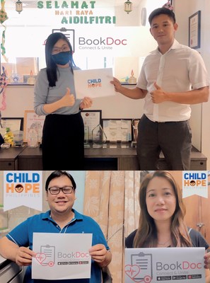 [(Above) from left: Elaine, BookDoc’s Partnership Executive; Dato’ Chevy, BookDoc’s Founder and CEO][(Bottom) from left: Dr. Herbert, Executive Director of Childhope Philippines; Mylene, Resource Mobilization Manager of Childhope Philippines]