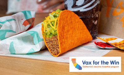 Taco Bell will offer a free seasoned beef Nacho Cheese Doritos Locos Tacos to customers who show their COVID-19 vaccination card at participating California Taco Bell locations on June 15 as part of the Vax for the Win incentive program.