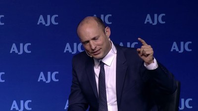 Naftali Bennett Addresses AJC 2018 Global Forum in Jerusalem, Israel.