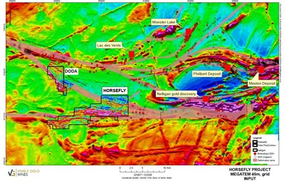 Visible Gold Mines MAG SURVEY location map; (CNW Group/Visible Gold Mines Inc.)