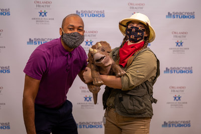 Trixie the Triceratops and Safari Sarah bring Jurassic Quest to Seacrest Studios in Orlando, May 21, 2021