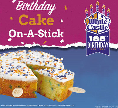 In honor of its 100th birthday, White Castle introduced "Birthday Cake On-A-Stick" this year. Now it's making the entire eight-piece cake available so more people can join the party!