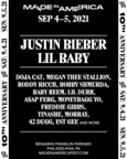 New Generation of Musical Greats, Justin Bieber and Lil Baby to Headline 10th Made In America Festival on Labor Day Weekend 2021