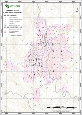 Figure 1: Drill Collar Location Map for Drill El Domo (CNW Group/Adventus Mining Corporation)