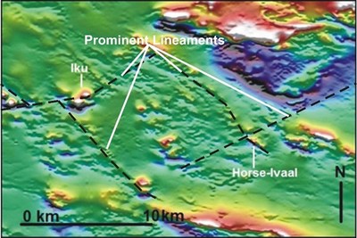 Figure 3: Total Magnetic Intensity: Iku Hill and Horse-Ivaal (CNW Group/Kainantu Resources Ltd.)