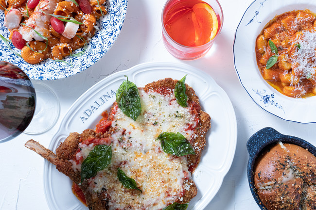 Multiple Dishes with Veal Chop Parmigiana, Credit: Galdones Photography (PRNewsfoto/Adalina)