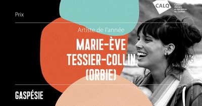 Marie-ve Tessier-Collin (Orbie) remporte le prix du CALQ - Artiste de l'anne en Gaspsie. crdit : Franois Lessard (Groupe CNW/Conseil des arts et des lettres du Qubec)